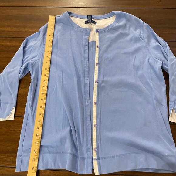 Karen Scott Women's Button-Up Blue Cardigan Sweaters Size XLarge 3/4 sleeve - Picture 5 of 9